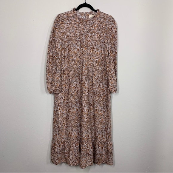 UNIVERSAL THREADS Microfloral Tiered Cottage Core Midi Maxi Dress Large - Picture 2 of 12